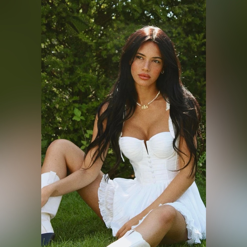 Aderlina white fragrant jasmine mini dress